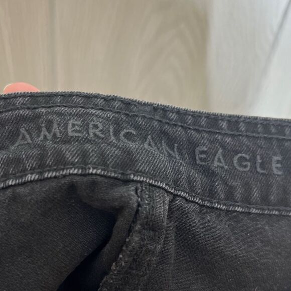 American Eagle | Black Button Front Hi Rise A-Line Denim Skirt Size 0 - Picture 4 of 6